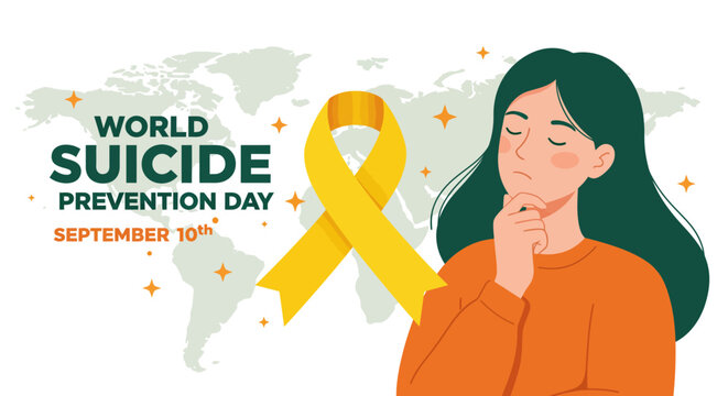 Digital banner world suicide prevention day, vector illustration design