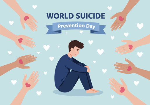 Let's celebrate world suicide prevention day, vector design illustration