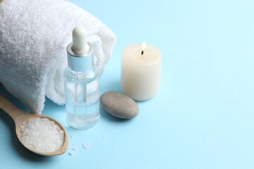 Spa treatment on blue background