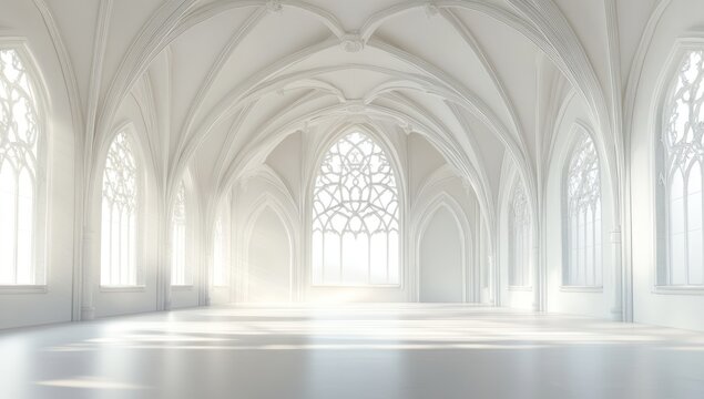 Grand, white cathedral interior (3)