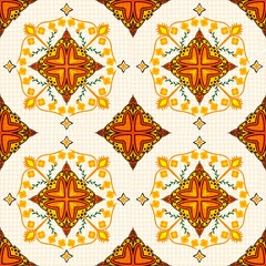 Traditional Decorative Flower Motif Pattern 