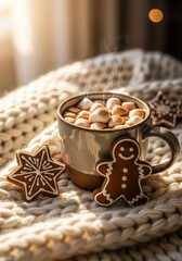 Fototapeta premium mug with cocoa and marshmallows