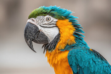 create minimalistic portraits of top  exotic birds against clean blurred background