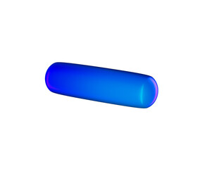 3D Glossy blue minus symbol with a modern, sleek and minimalistic design. 3d illustration