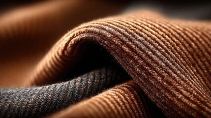 Heavy Brown Corduroy Fabric Texture Detail