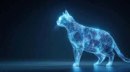 Fototapeta premium Digital cat silhouette