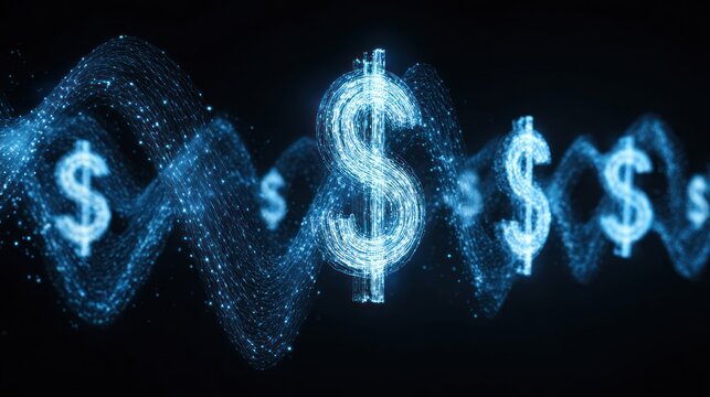 Abstract digital dollar symbol graphic