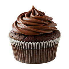 chocolate cupcake isolated on white