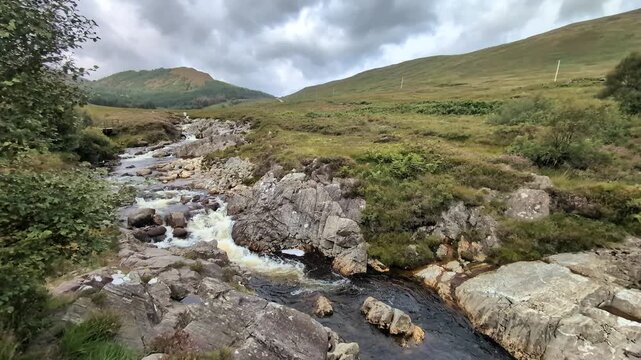 mountain landscape with river and mountains