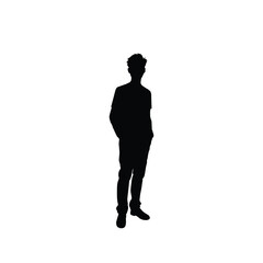 Vector art of man silhouette standing on a colorful abstract path