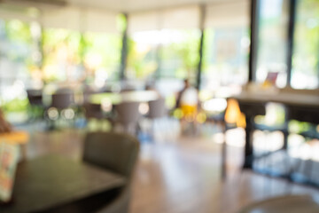 Abstract blurred luxury coffee shop restaurant with customer