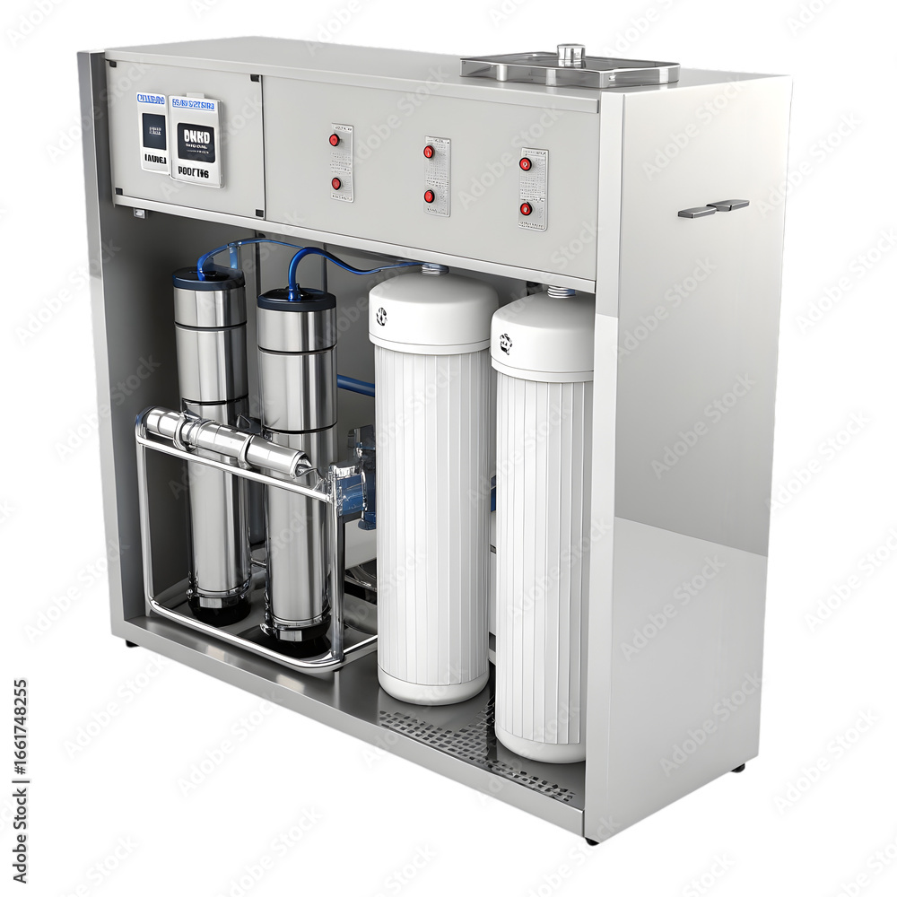 Fototapete modern reverse osmosis system 3d rendering isolated on transparent background