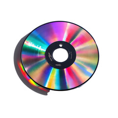 Vintage CD Reflecting Rainbow Prism : Nostalgic Music Technology