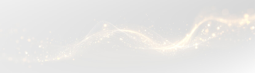 Brilliant wave of luxury twirl with golden shine, sparkling light and radiant glow, elegant dust spark over black background, fantasy line flow design, magical concept illustration, png. © Mariia