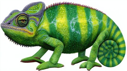 Obraz premium Colorful Chameleon Illustration in Watercolor Style