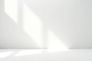 Empty White Room with Sunlight Shadows