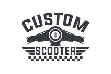 Obraz premium Vintage Scooter Emblem Motorcycle Badge Illustration