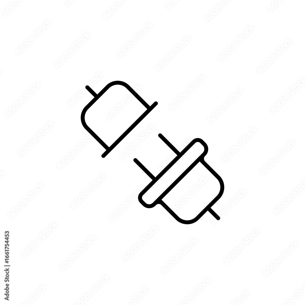 Poster socket plug linear icon. line customizable illustration. contour symbol. vector isolated outline dra
