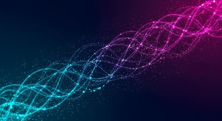 Big Genomic Data Visualization. DNA helix, DNA strand, DNA Test. Molecule or atom, neurons. Abstract structure for Science or medical background