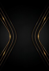 Obraz premium A sleek, modern design featuring elegant golden lines on a black background, creating a sophisticated and artistic atmosphere.