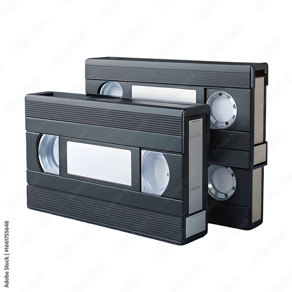 Aufkleber set of videotapes 3d rendering isolated on transparent background