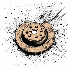 Disk brake on white background 