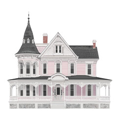 Vector illustration of a dollhouse 