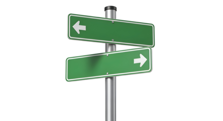 Blank Green Signpost with Two Directions