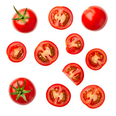 Vibrant Fresh Ripe Red Tomatoes Halves Slices