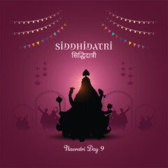 9 days of Navratri goddess durga avatars with color of the day. Day eight goddess siddhidatri. Hindi translation siddhidatri.