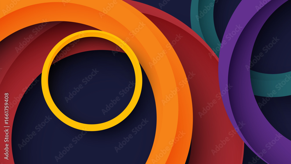 Aufkleber abstract colorful background with rainbow circles and swirl design
