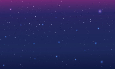 Colorful galaxy night sky vector background with milky way, nebula, stardust, and shining stars