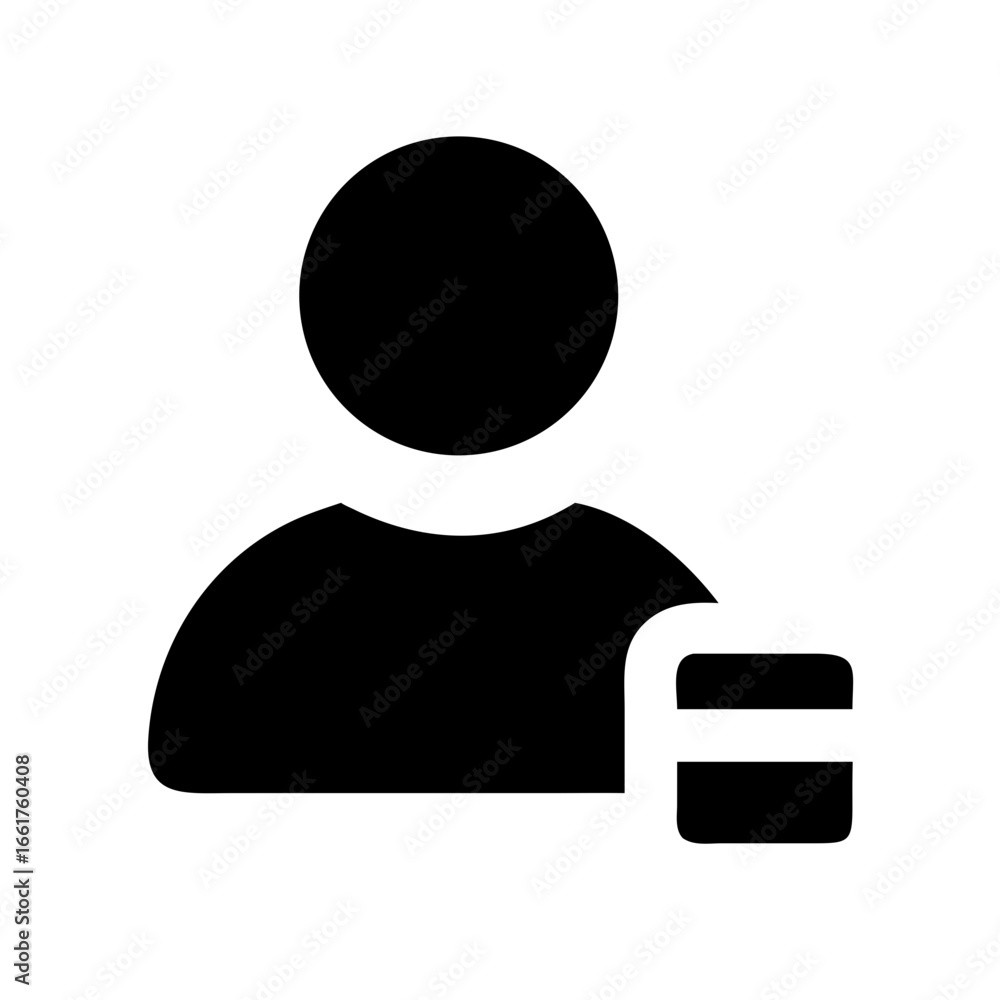 Aufkleber remove user account profile delete member person access control management icon vector illustration