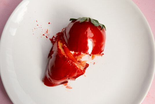 Morango do Amor. Strawberry of Love brazilian dessert food. 