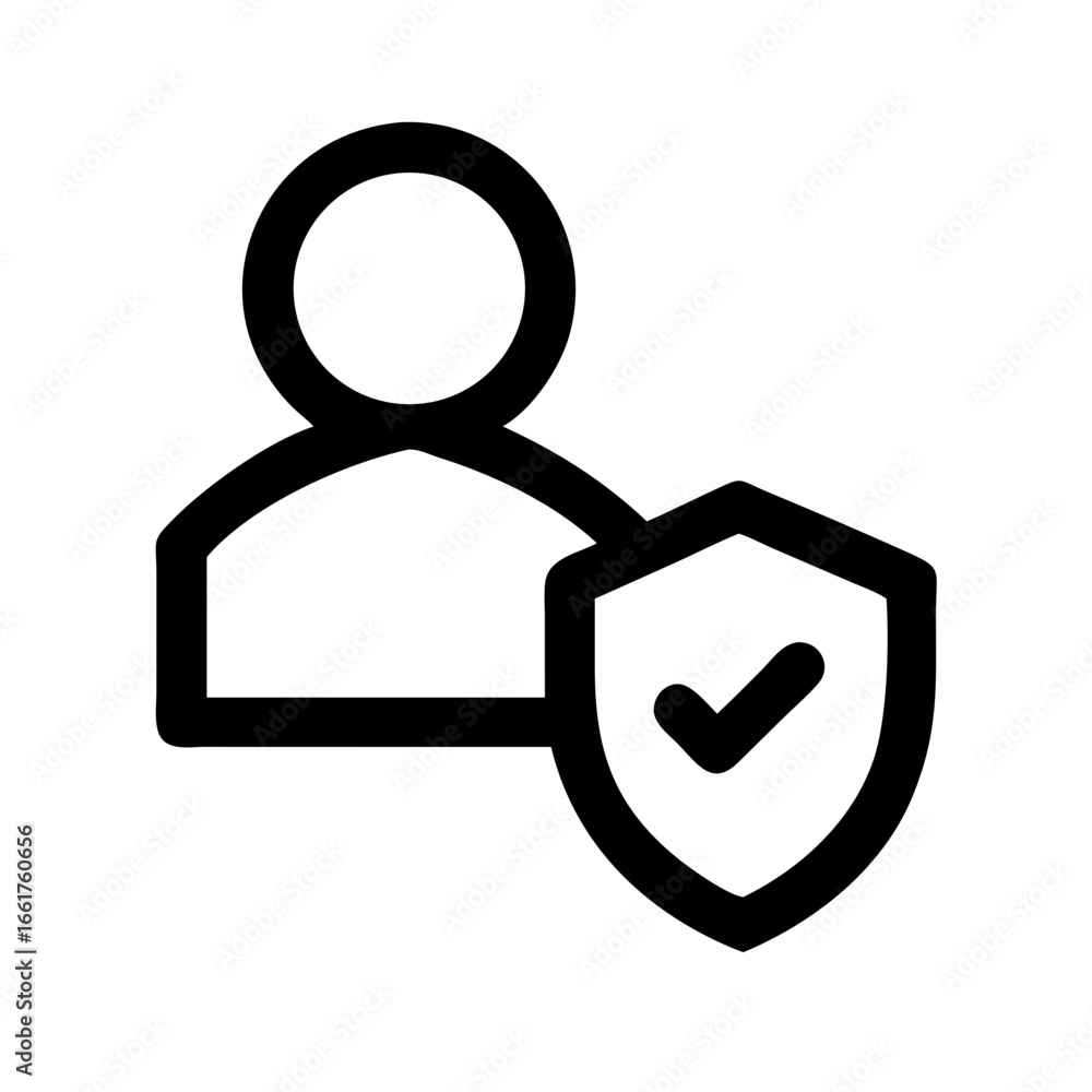 Poster User account security protection icon vector illustration for privacy and data safety and secure profile access