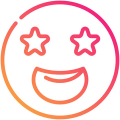 happy gradient line icon