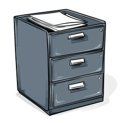 Gray filing cabinet 