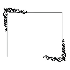 Elegant black ornate frame with floral corner designs, perfect for invitations or announcements.