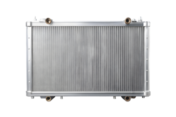 Car radiator closeup 3d rendering isolated on transparent background