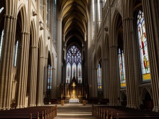 Fototapeta premium Child planting a young green seedling in the soil in a garden surrounded by lush plants. High quality photo