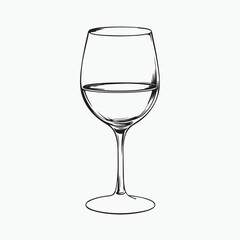 wine glass isolated on white