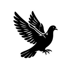 Graceful Flying Pigeon Bird Vector Illustration