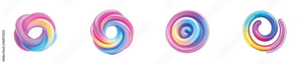 Poster colorful twisted swirl designs in vivid hues displaying artistic expression and creativity