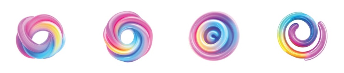 Colorful twisted swirl designs in vivid hues displaying artistic expression and creativity
