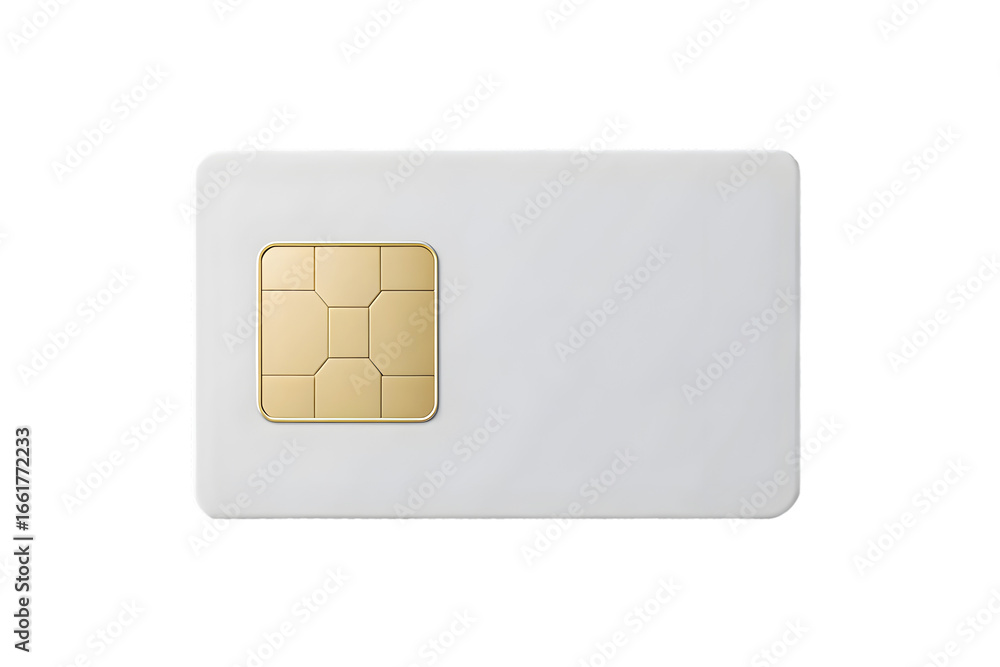 Poster sim card 3d rendering isolated on transparent background