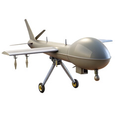 Fototapeta premium Military drone with bomb 3d rendering isolated on transparent background