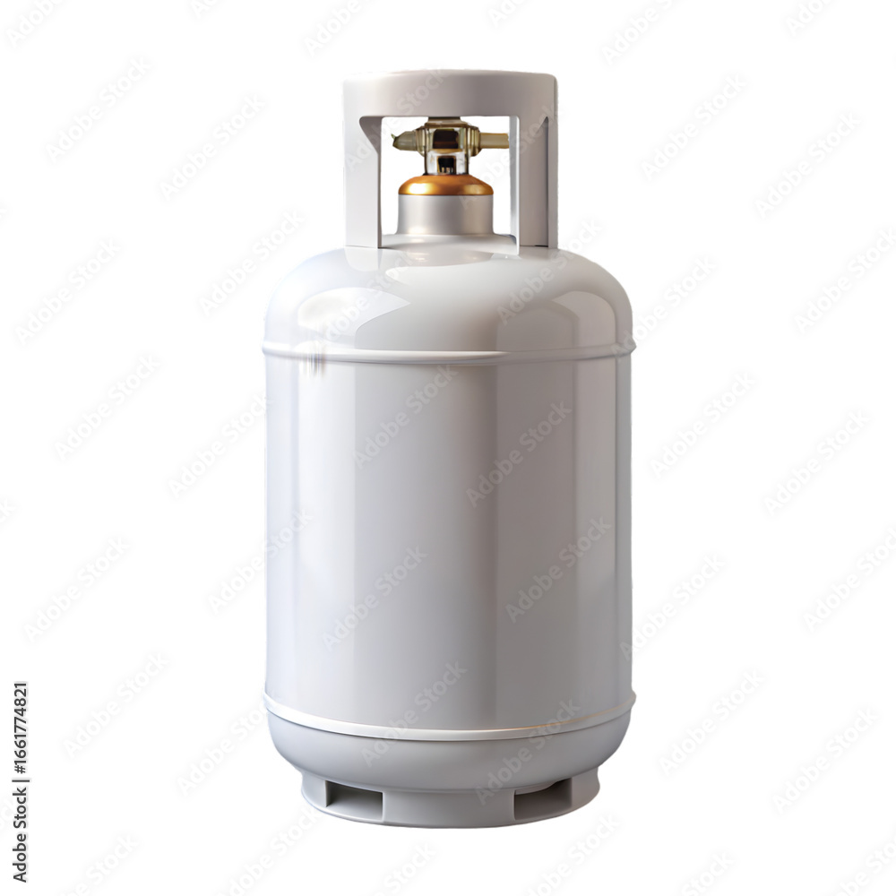 Poster propane gas cylinder 3d rendering isolated on transparent background