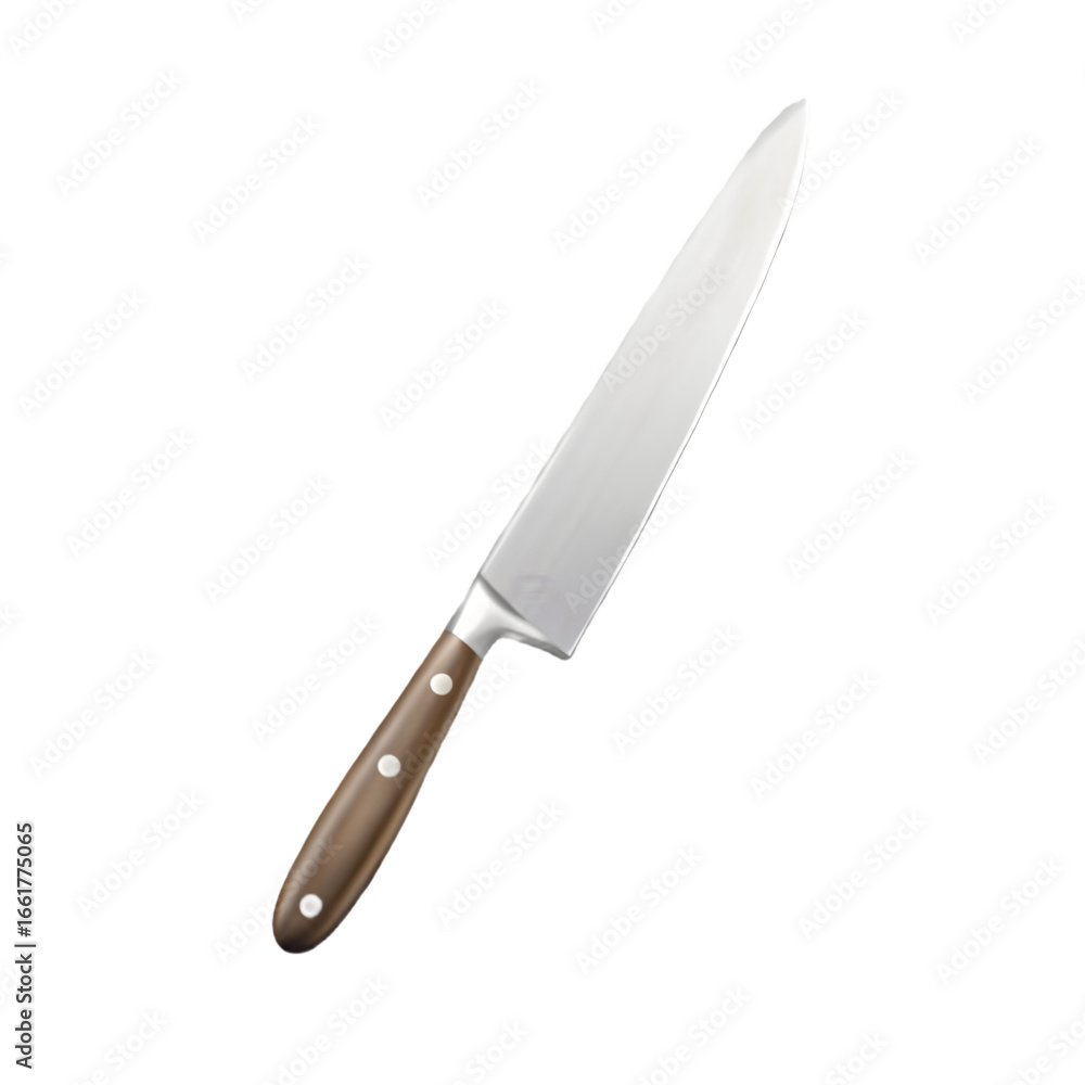 Poster paring knife 3d rendering isolated on transparent background