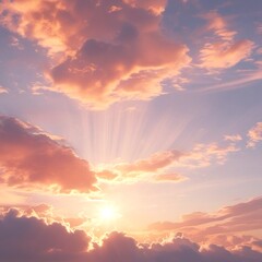 Fototapeta premium Sunset in the sky. Generate ai