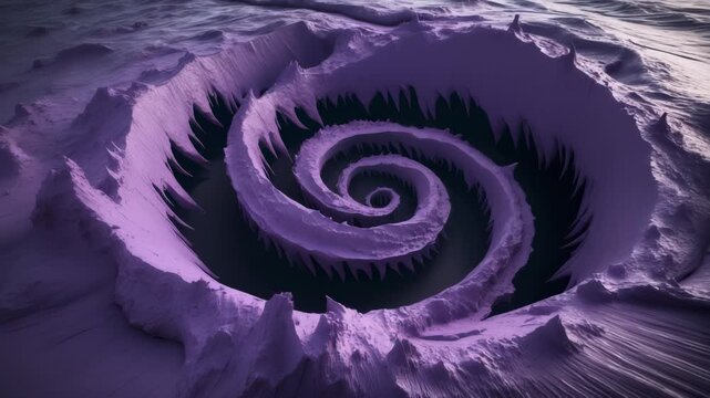 Swirling Purple Ice Vortex with Dark Center